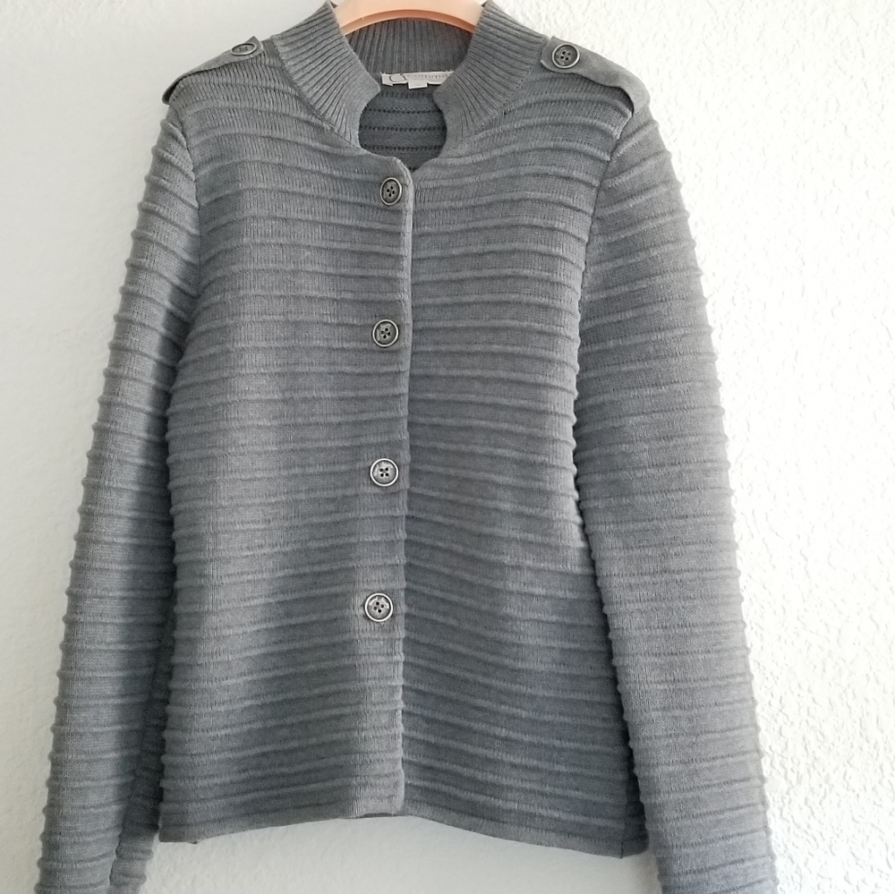 G Comma Knitted Cardigan Gray Size 4 - Picture 2 of 6